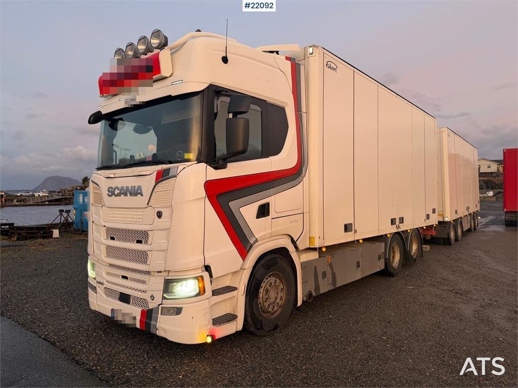 Scania S650 6x2 box truck w/ Ekeri 4 axle box trailer w/ 2018 22092 S650 6x2 box truck w/ Ekeri 4 axle box trailer w/ 2018 1