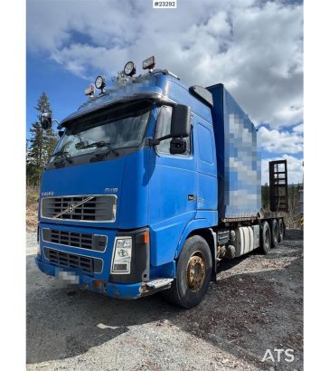 Volvo Fh16 Maskinflytt - flak med kjørebruer 590 2004 2